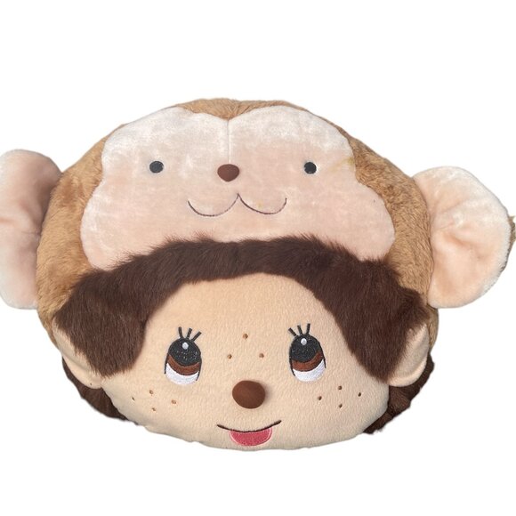 Monchichi Plush Head Pillow Cushion Sekiguchi and Cover - Picture 2 of 11